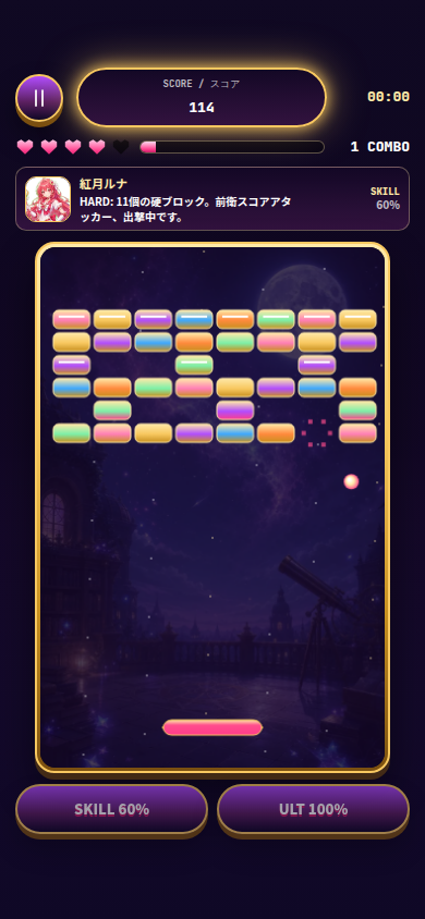 NIGHT 開始直後のプレイ画面
